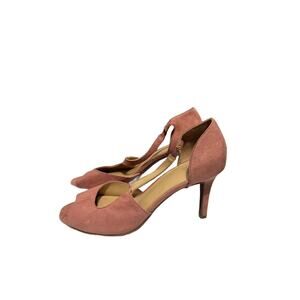 Naturalizer Women's Bella Sandal Size 8.5 Pink Blush Faux Suede Open Toe Heel
